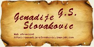 Genadije Slovaković vizit kartica